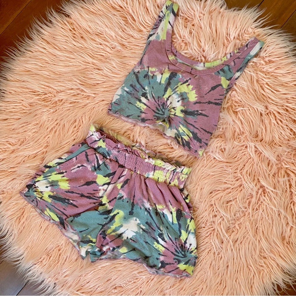 Colsie Shorts And Tank Loungewear Set Tie Dye